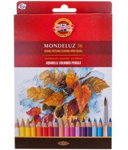 Олівці кольорові акварельні Koh-i-Noor Mondeluz 36 кольори 3719 фото