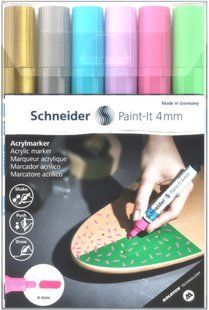 Маркер акриловый для декоративных и художественных работ Schneider Paint-it Wallet Set2 6 цветов 4 мм S120296 фото