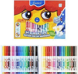 Фломастери Marco Super Washable 36 кольорів 1630-36CB фото