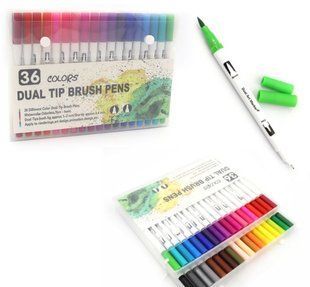 Набор двусторонних линер + кисточка Josef Otten 36 цвета Colors Dual Tip Brush Pens MKB-04350-36 фото