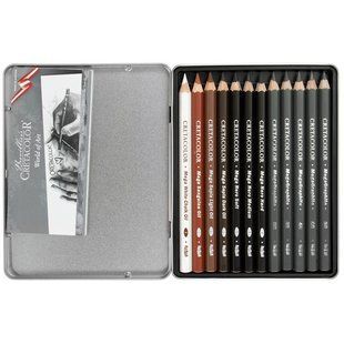 Набор карандашей Cretacolor X-SKETCH Mega Sketching 12 шт. мет. коробка 400 84 фото