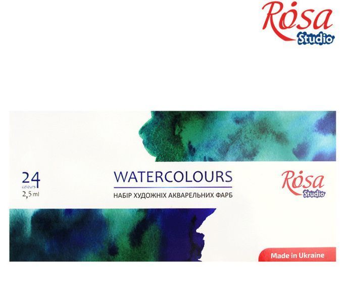 Краски акварельные Rosa Studio набор 24 цвета в кюветах 340324 фото