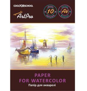 Папка для акварелі Cool For School Art Pro А4, 200 г/м2, сер зерно 10 арк. MX60920-01 фото