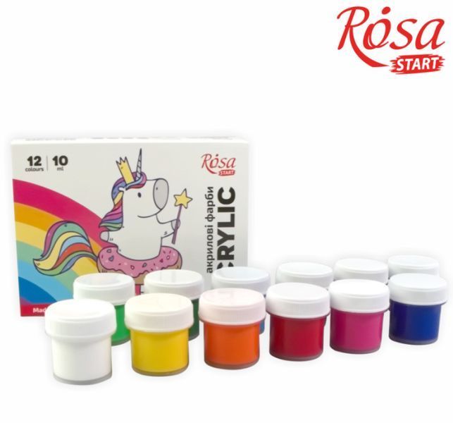 Набір акрилових фарб Unicorn 12x10мл Rosa Start 322111006 фото