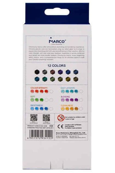Карандаши цветные Marco Chroma Metallic 12 цветов 1033-12CB фото
