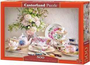Пазл Натюрморт с цветами и фарфором 500 деталей Castorland B-53384 фото