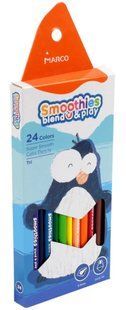 Олівці кольорові супер м'які 24 кольори Marco Smoothies 2150-24CB фото