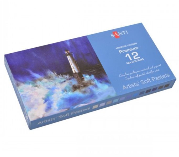 Пастель суха художня Sea colours 12 кольорів Santi 353273 фото