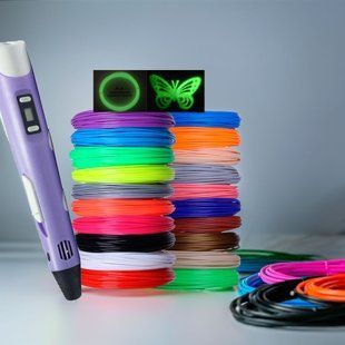 3D-ручка з дисплеєм +комплект пластику 25 кольорів 250 метрів +трафарети Фіолетова 3D Pen-2 2510f фото
