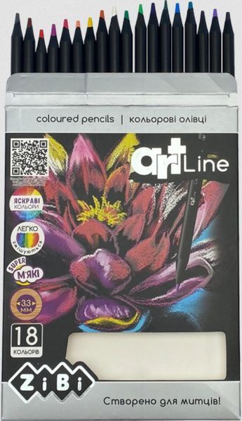 Олівці кольорові ZiBi Art Line круглі 18 кольорів ZB.2433 фото