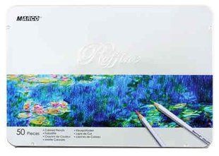 Карандаши цветные Marco Raffine 50 цветов в металл. кейсе 7100-50TN фото