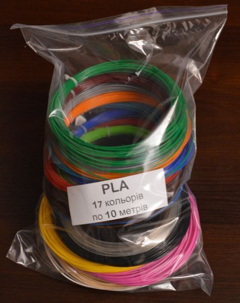Набор 17 цветов PLA пластика для 3D ручки 170 метров 17x10 фото